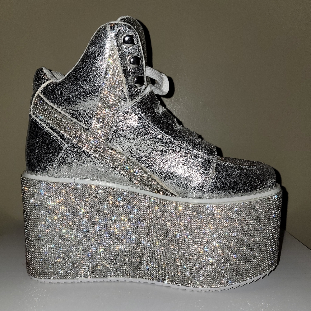 YRU Qozmo Qrystal Platform Rhinestone Sneakers 10